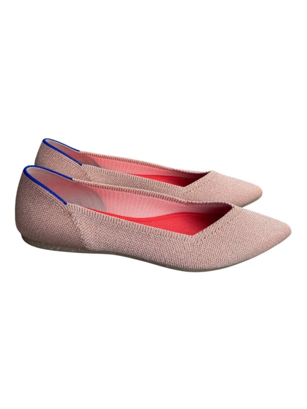 Rothy’s The Point Women’s US 8.5 Rose Gold Metallic Knit Pointed Toe Flats